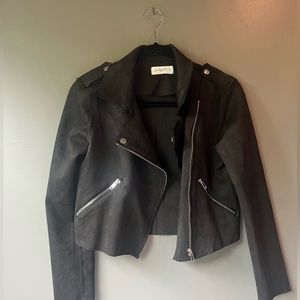 Carly Jean Los Angeles black faux suede moto jacket. Never worn